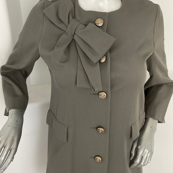 HACHE GRAY DRESS/COAT VIRGIN-WOOL MADE IN ITALY IT 46 - Picture 5 of 14